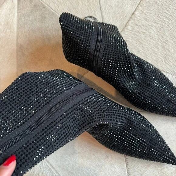 ZARA Black Pointed Toe Rhinestone Ankle Boots NWT – Size 6.5 & 8 - Picture 13 of 16